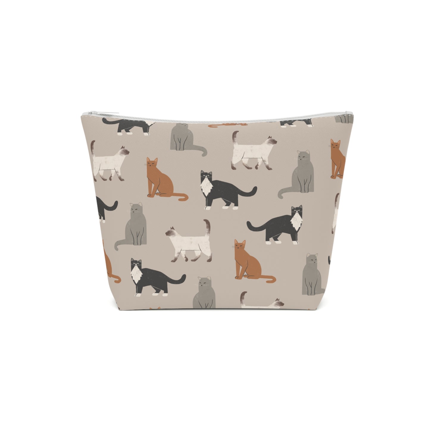 Cute Cubist Cat Print Cotton Cosmetic Bag - Pet Lover Gift