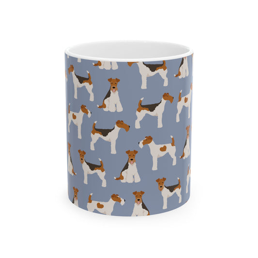 Whimsical Fox Terrier Ceramic Mug – Dog Lover’s Coffee Cup, 11oz & 15oz