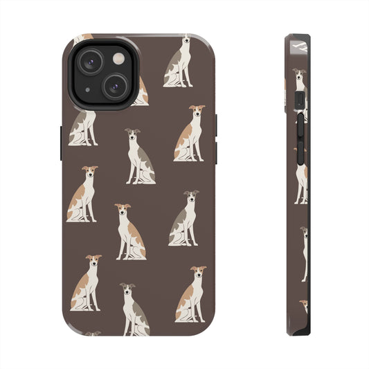 Elegant Grey Hound Pattern Phone Case - Durable & Stylish Dog Lover Accessory