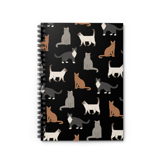 Cute Cat Pattern Spiral Notebook - Perfect for Cat Lovers