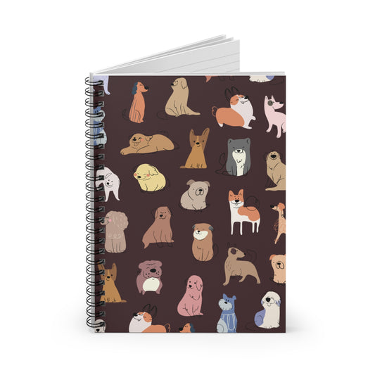 Adorable Dog Pattern Spiral Notebook - Ruled Lines for Dog Lovers