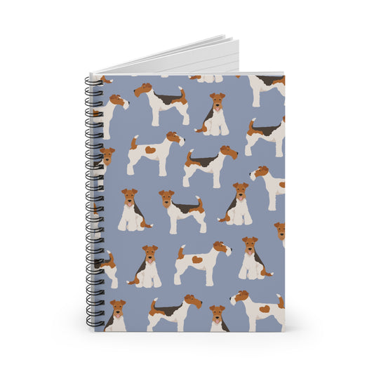 Adorable Wire Fox Terrier Pattern Spiral Notebook - Ruled Lines for Dog Lovers
