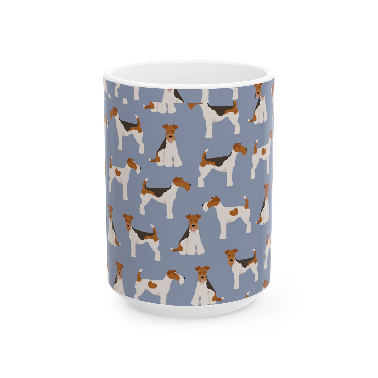 Whimsical Fox Terrier Ceramic Mug – Dog Lover’s Coffee Cup, 11oz & 15oz