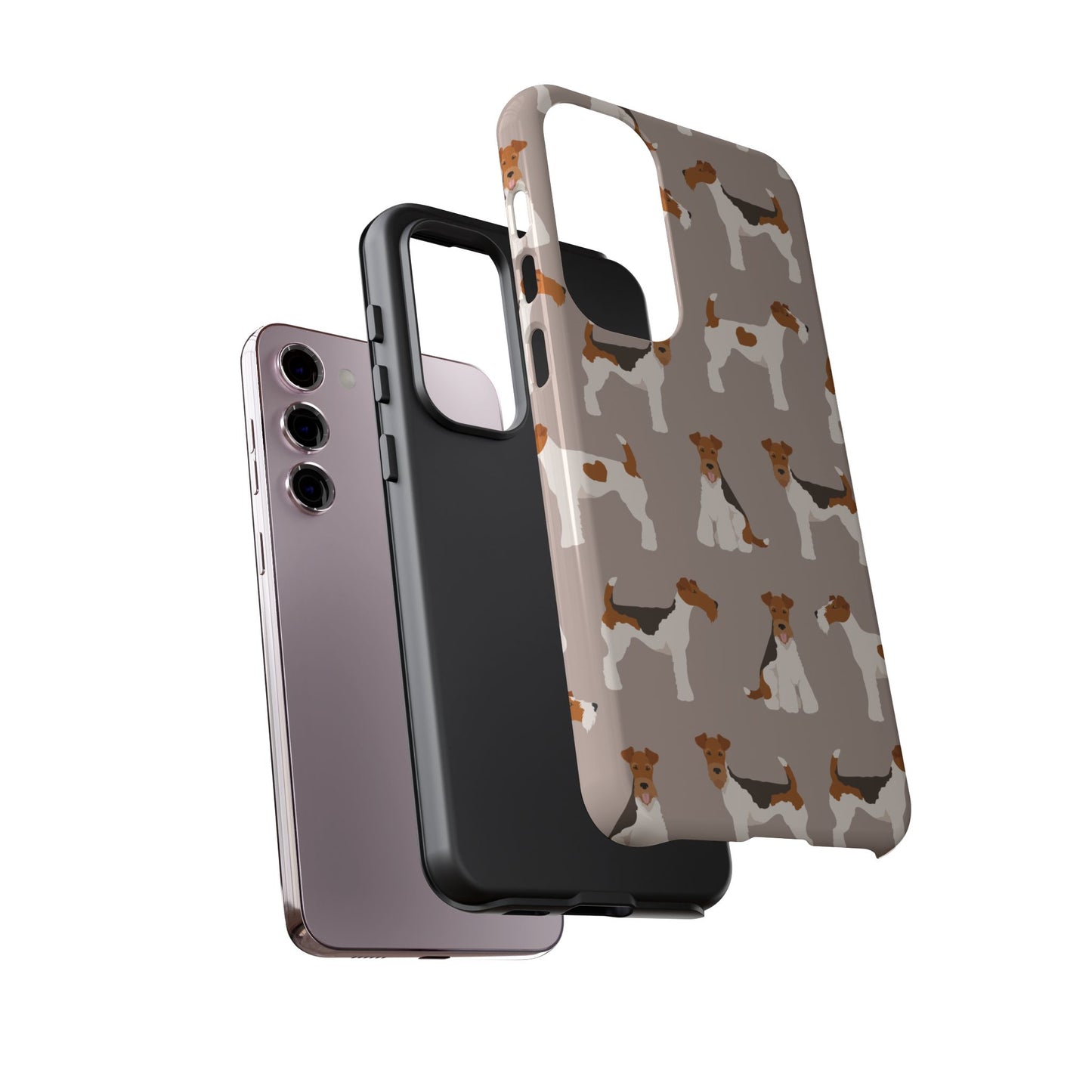 Dog Lover Tough Case - Stylish Phone Case Featuring Playful Fox Terriers