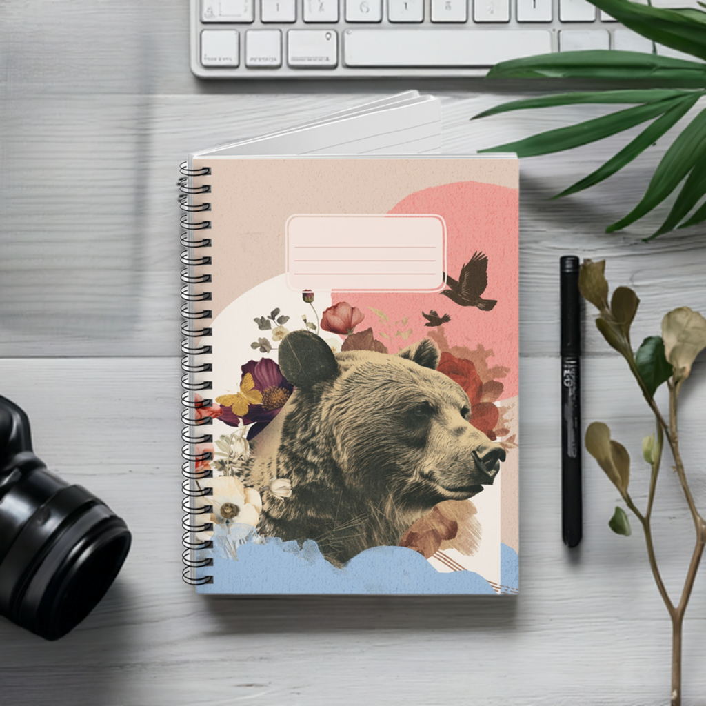 Artistic Bear Spiral Notebook - Ruled Lines for Note-Taking & Journaling