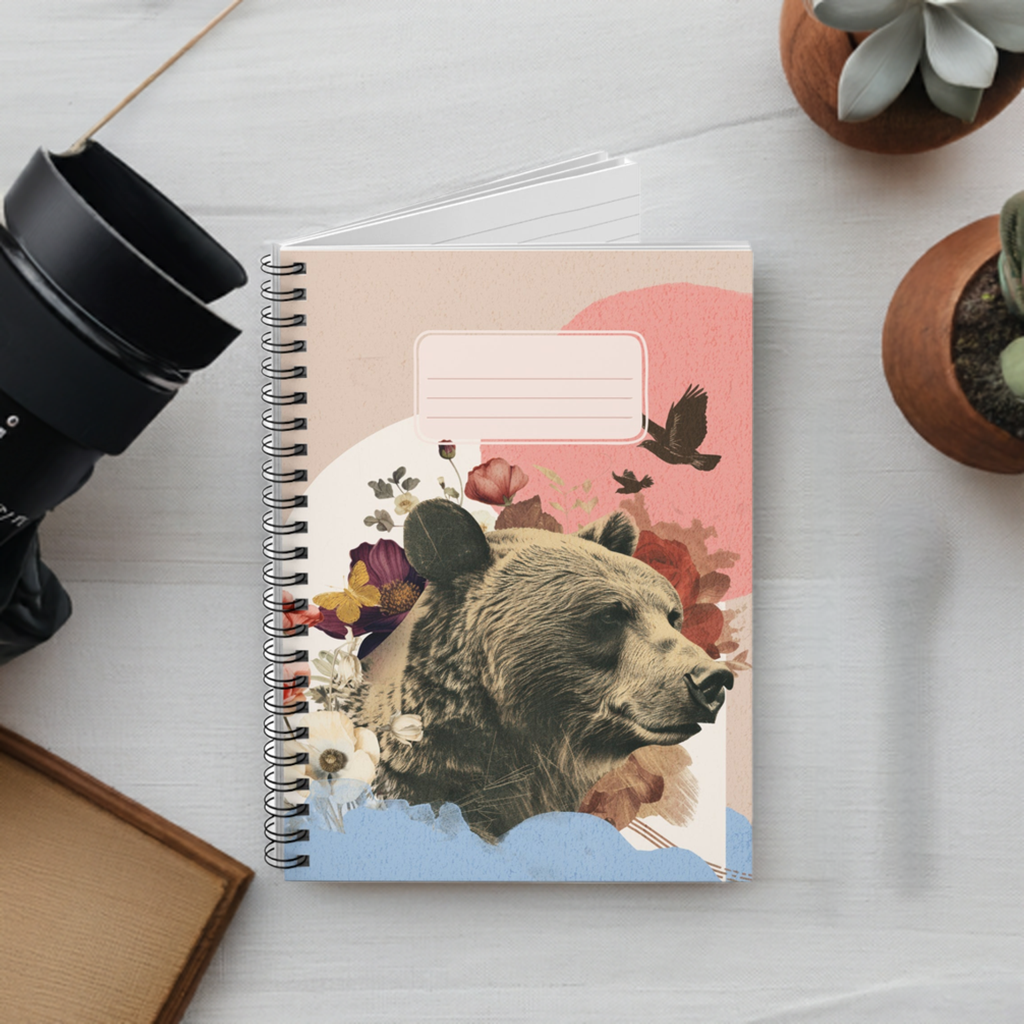 Artistic Bear Spiral Notebook - Ruled Lines for Note-Taking & Journaling